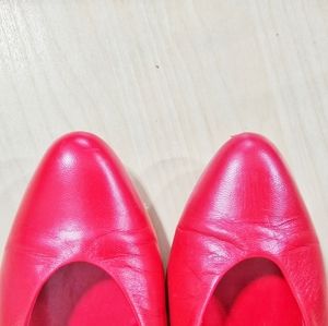 💚80s Vintage Red Kitten Heel Shoes 6 Cobbies
